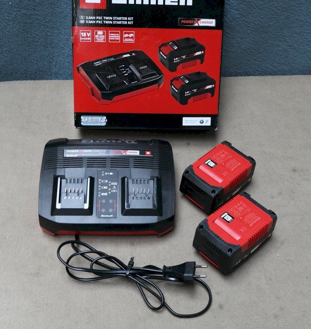 Einhell Caricatori & Batterie: Einhell Twincharger Kit 2x3Ah+Ladegerät – Nuovo e nell'imballaggio originale da Bottighofen venduto da zaap 1