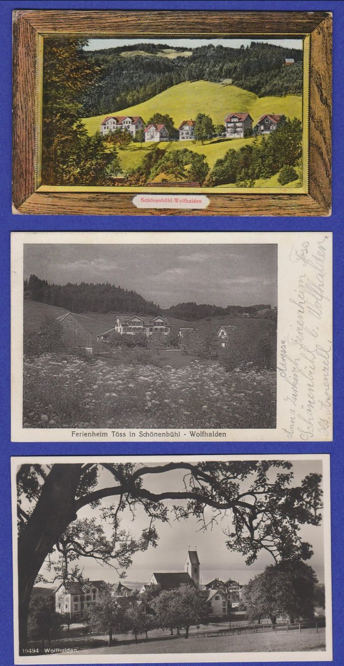 Cartoline postali: Schönenbühl - Wolfhalden  .  3 alte Ansichtskarten 1910/20er – Usato da Vitznau venduto da Ropaku
