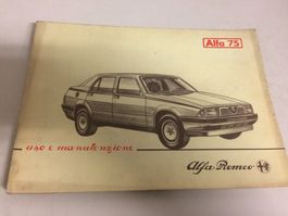 ALFA ROMEO Alfa 75 LIBRETTO USO E MANUTENZIONE 03/85