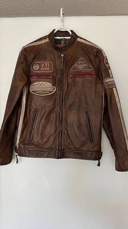 Leder Jacke Braun "M"