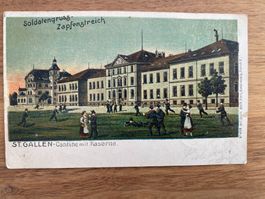 Ansichtskarte St. Gallen Kaserne 1909