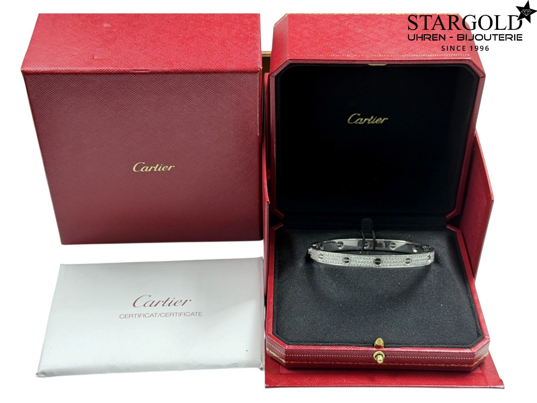 Cartier Bracciali & Braccialetti: Cartier LOVE bracelet, classic model, paved, ceramic – Usato da Zürich venduto da Stargold-Uhren 4