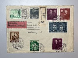 Liechtenstein 1943, R, Express nach Wabern Bern, top Rarität