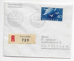 R Brief THUN Kantonal-Bernische- Ausstellung 1949 UPU