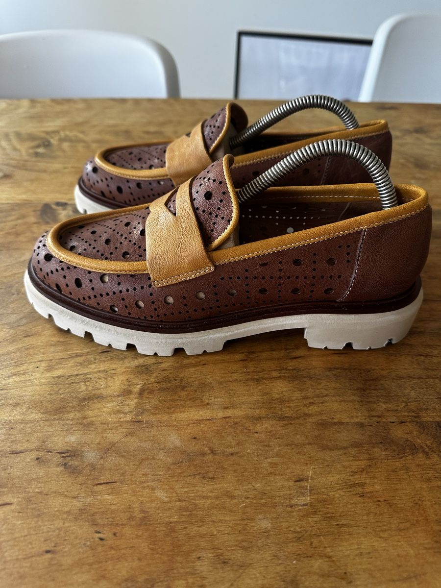 Damenschuhe: Mocassins Mat20 cuir marron perforé pointure 37 – Neu (gemäss Beschreibung) aus Châtelaine von Alexandra.jankowski 3