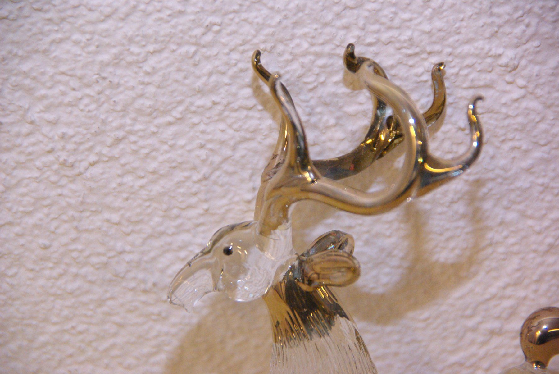 Figuren: Glas Hirsch mit Gold Geweih, Höhe: 16cm – Gebraucht aus Herisau von Cevianer1844 1