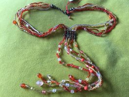 Collier petites perles oranges/jaunes