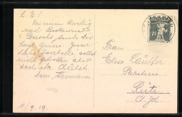 Cartoline postali: Beckenried am Vierwaldstättersee, Ermit – Usato da Berlin venduto da bartko-reher 1