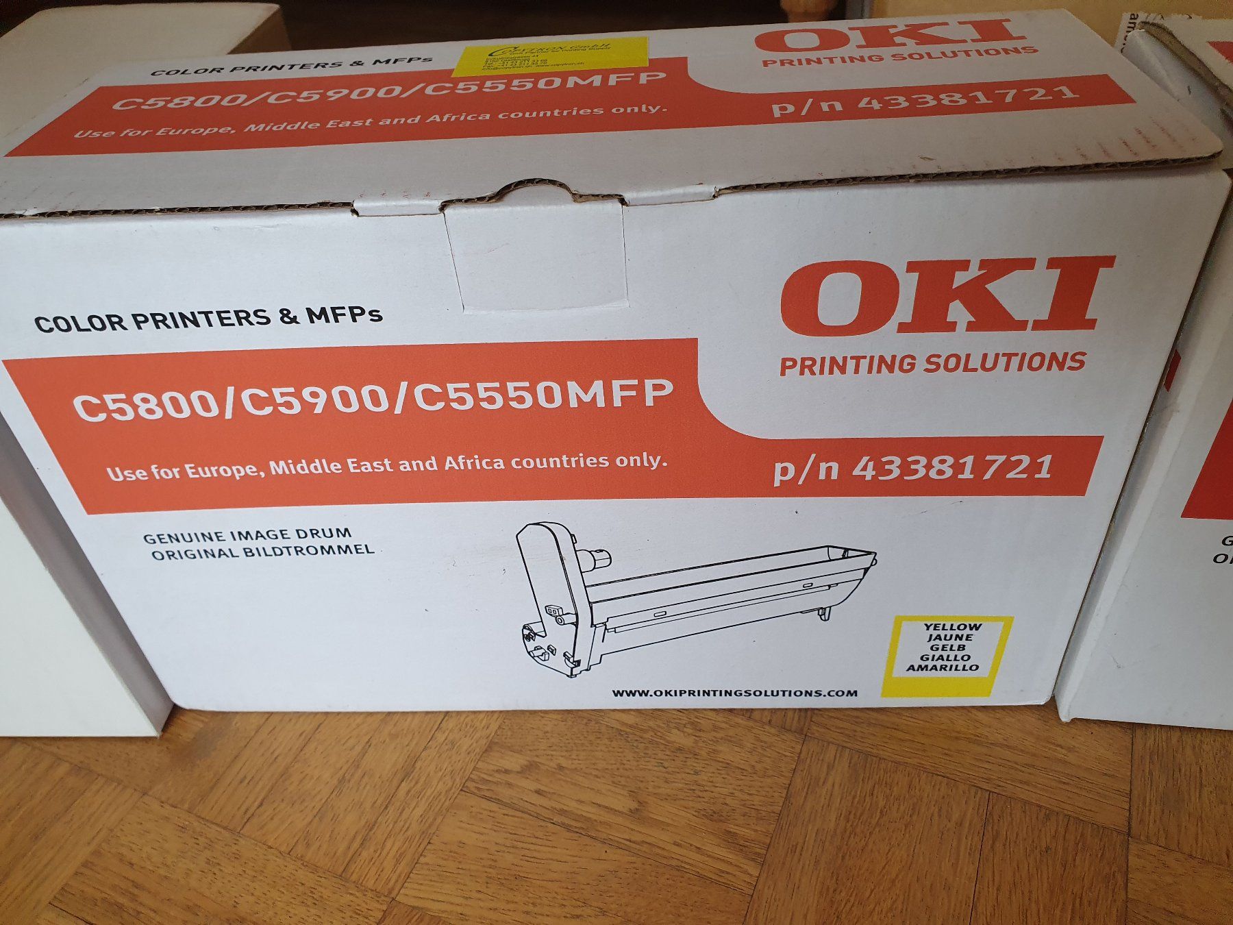 Oki Cartucce per stampanti & toner: OKI C5800 / C5900 / C5550 MFP Yello Drum – Nuovo e nell'imballaggio originale da Marly venduto da G-blitz