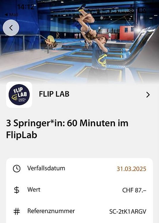 Flip Lab 3 Eintritte gültig bis 31.3.25 (Gebraucht) in Winkel für CHF ...