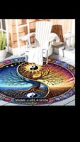 Runde Teppich mit Yin-Yang-Lebensbaum-Motiv