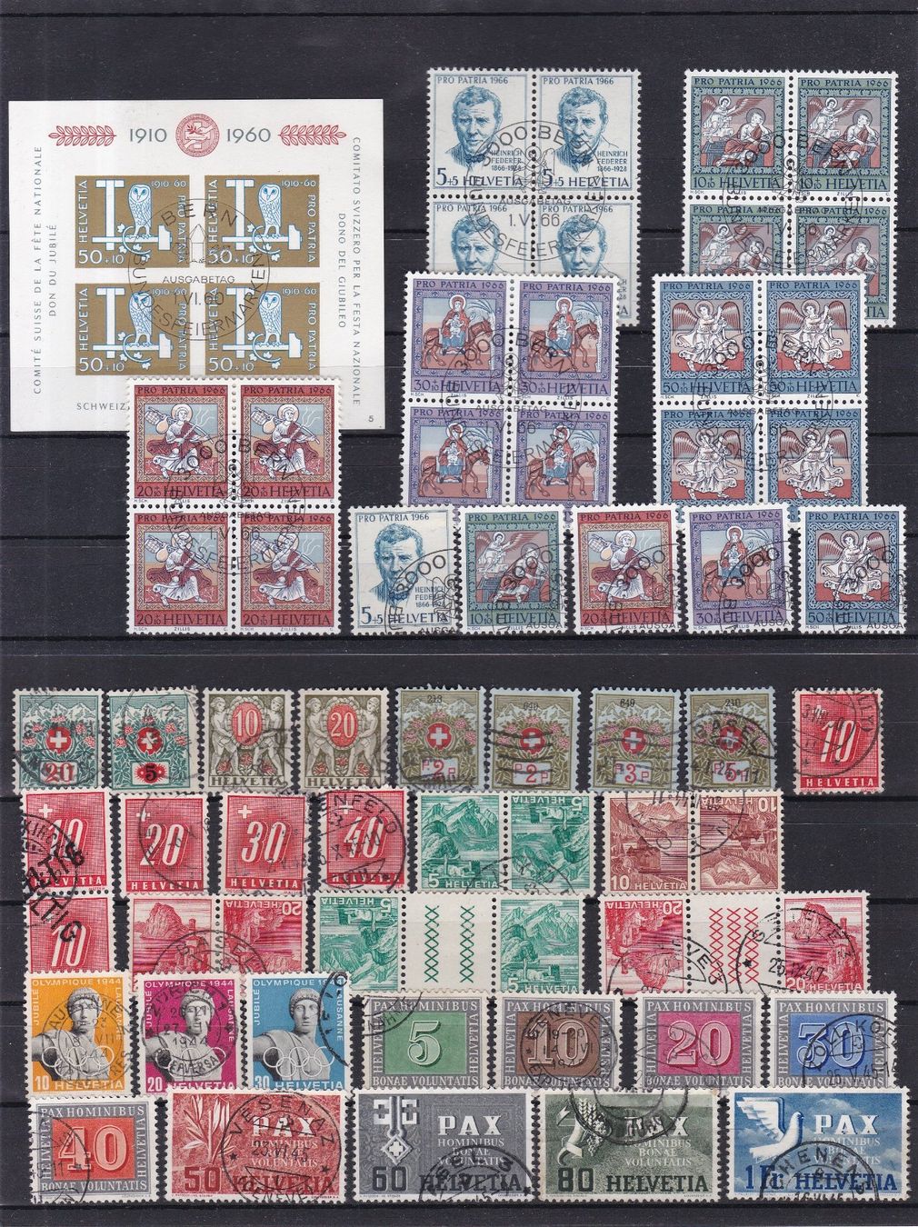 Tous les timbres: 10 Grosse CH Briefmarken-Steckkarten, bunt gemischt – D'occasion à Münchwilen AG par Nesar 4