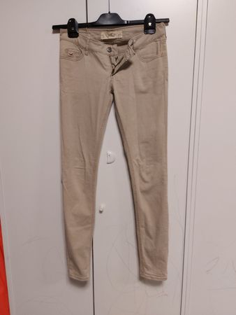 Hollister jeans pantaloni donna w25 low waist beige