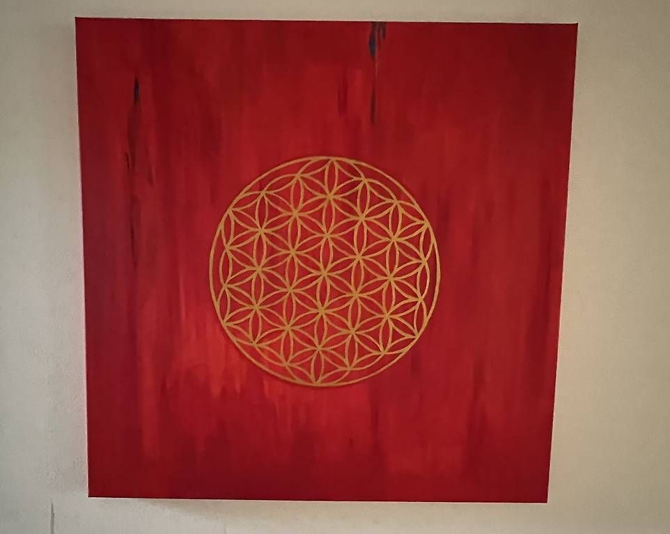 Dipinti: Lebensblume, Bild handgemalt: 100  x 100 – Nuovo (secondo la descrizione) da Zürich venduto da flipper06