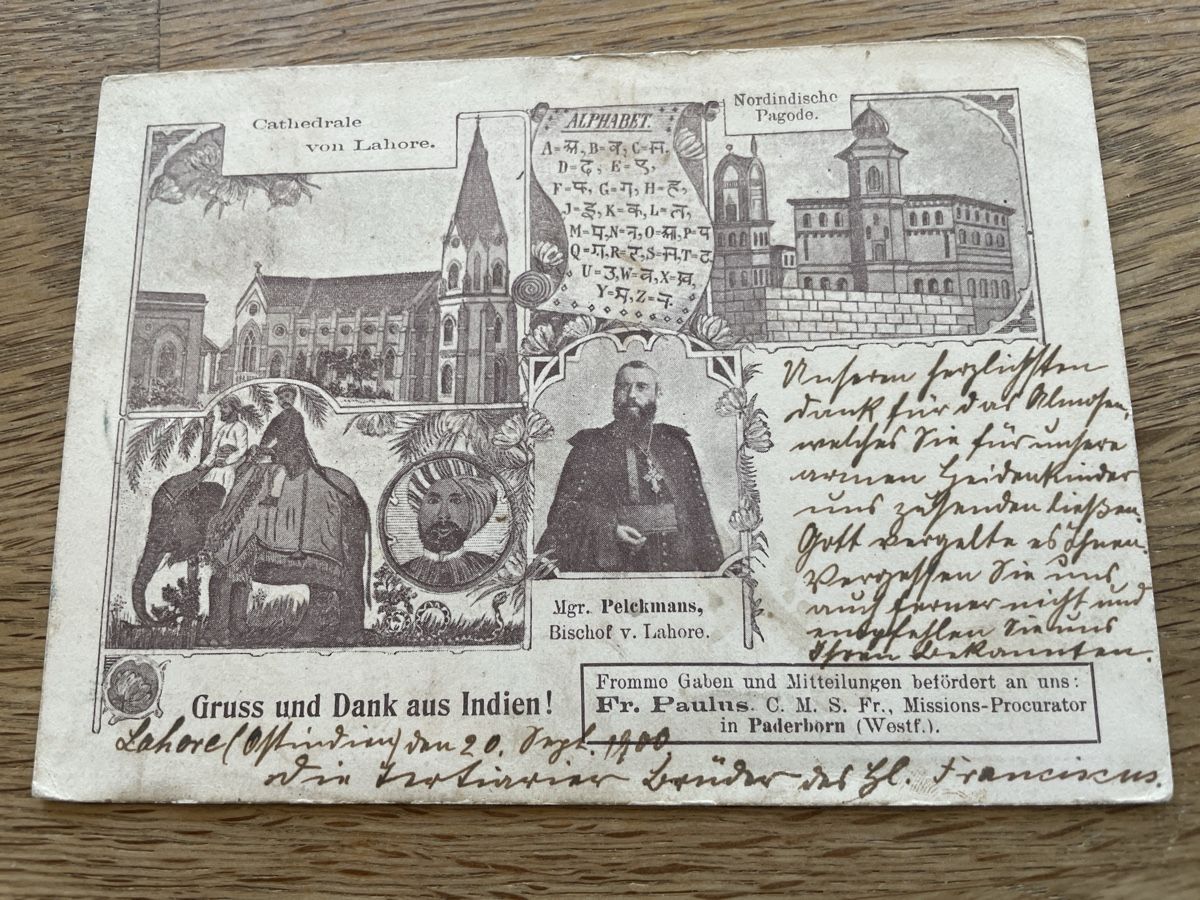 Cartoline postali: Gruss und Dank aus Indien 1900 – Usato da Roggwil TG venduto da Lphila