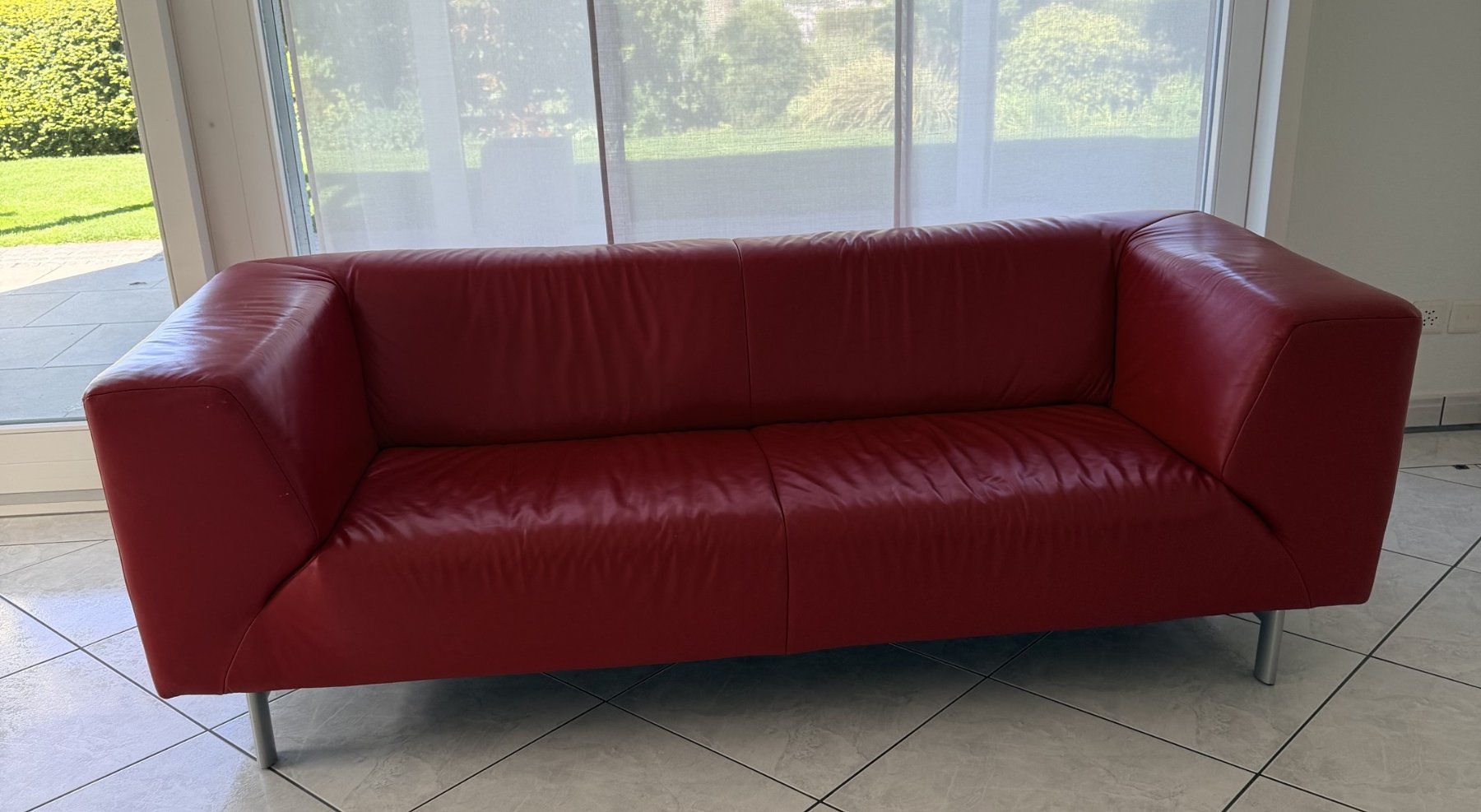 Divani: rotes Ledersofa – Usato da Rudolfstetten venduto da rst_syp2 1