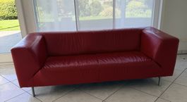 rotes Ledersofa