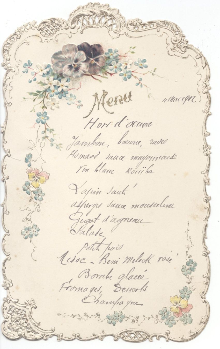 Cartoline: Menu / Speisekarte  - Jugendstil - 1902 – Usato da Biel/Bienne venduto da 07helios032