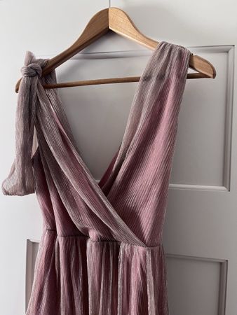 Luxe Abendkleid plissiert rosa lang guter Zustand