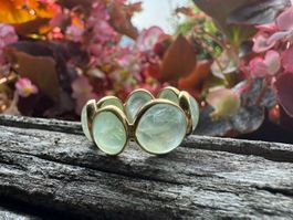 Statement Memory Silber Ring 925 - Prehnite - Grösse 56