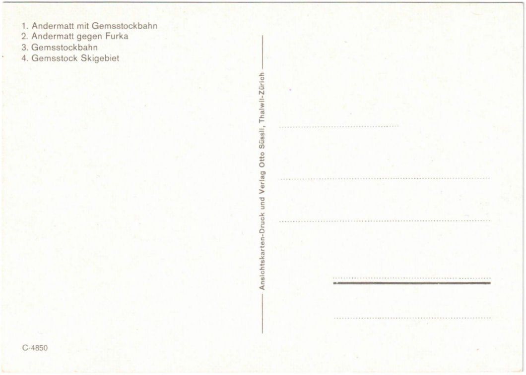 Cartoline postali: Andermatt - 4 Bild AK – Usato da Binningen venduto da Mountainrider 1