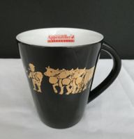Tasse / Mug schwarz, Appenzeller Alpaufzug in Gold / NEU