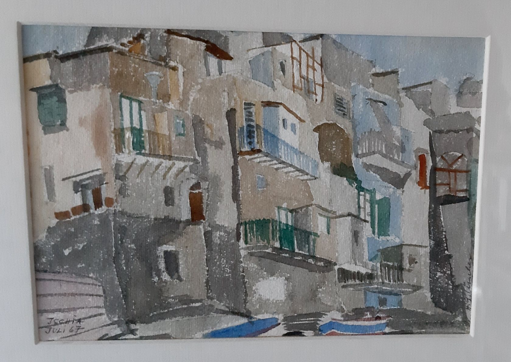 Gemälde: ISCHIA  -  Aquarell  -  Juli 67  -  H.G.Lüscher – Gebraucht aus Tagelswangen von BrigittaC01