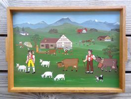 APPENZELLER BILD SENNEN KÜHE BLÄSS BAUERNMALEREI NAIV