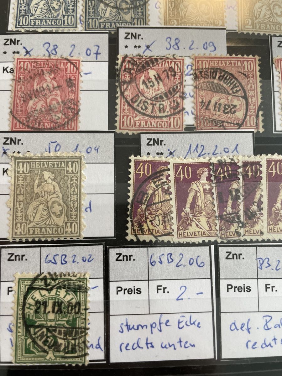 Tutti i francobolli: Abart 21 Briefmarke Top Lot – Usato da Muri AG venduto da Briefmarke-Schweiz 2