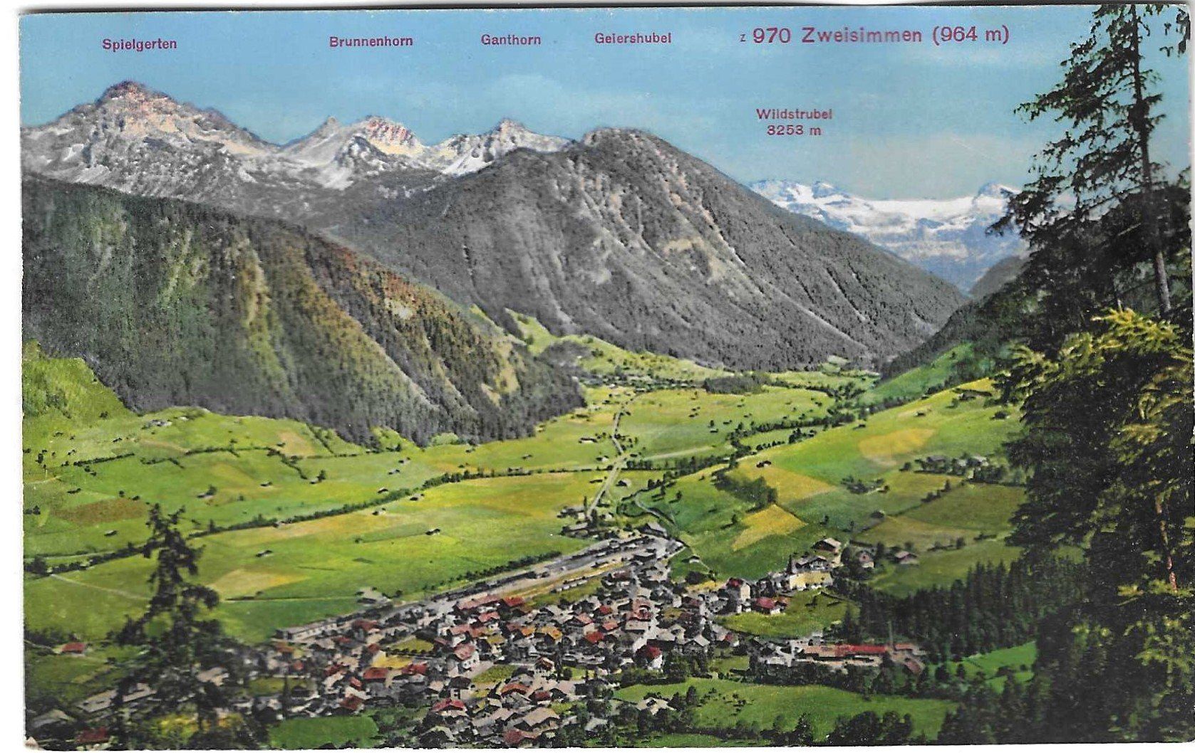 Cartoline postali: Zweisimmen (964 m) – Usato da Kloten venduto da kanschweiz