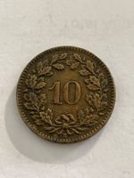 Münze 10 Rappen Messing 1918