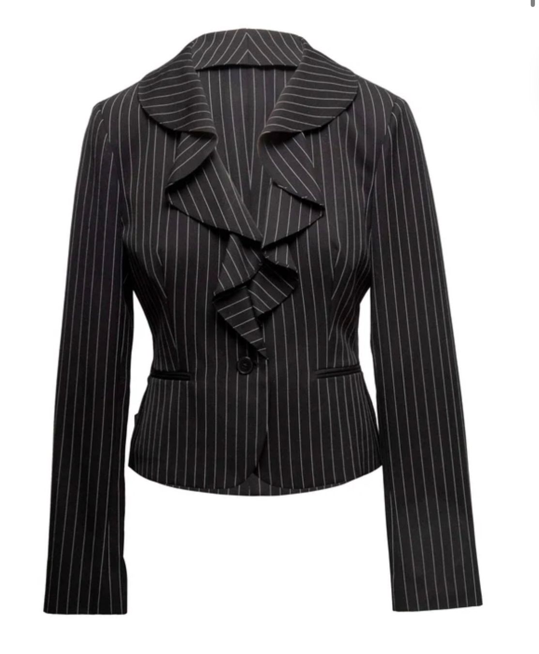 Ralph Lauren Giacche: RALPH LAUREN pinstripe, ruffled & elegant blazer – Nuovo (secondo la descrizione) da Lausanne venduto da NYC67