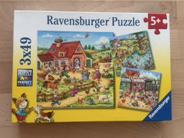 Ravensburger 3x49 Puzzle Tiere Bauernhof 