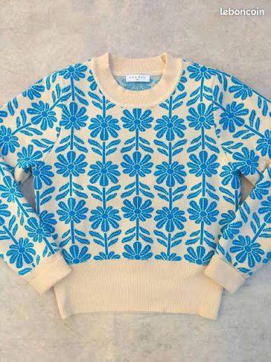 Sandro Pullover & Sweatshirts: Pullover floral Sandro size 2 woool cachemire beige/bleu – Neu (gemäss Beschreibung) aus Männedorf von iza04 3