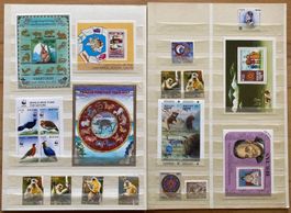 Briefmarkensammlung Bhutan Blocks und wenig Einzelmarken