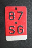 Nummernschild  SG  87  Velonummer