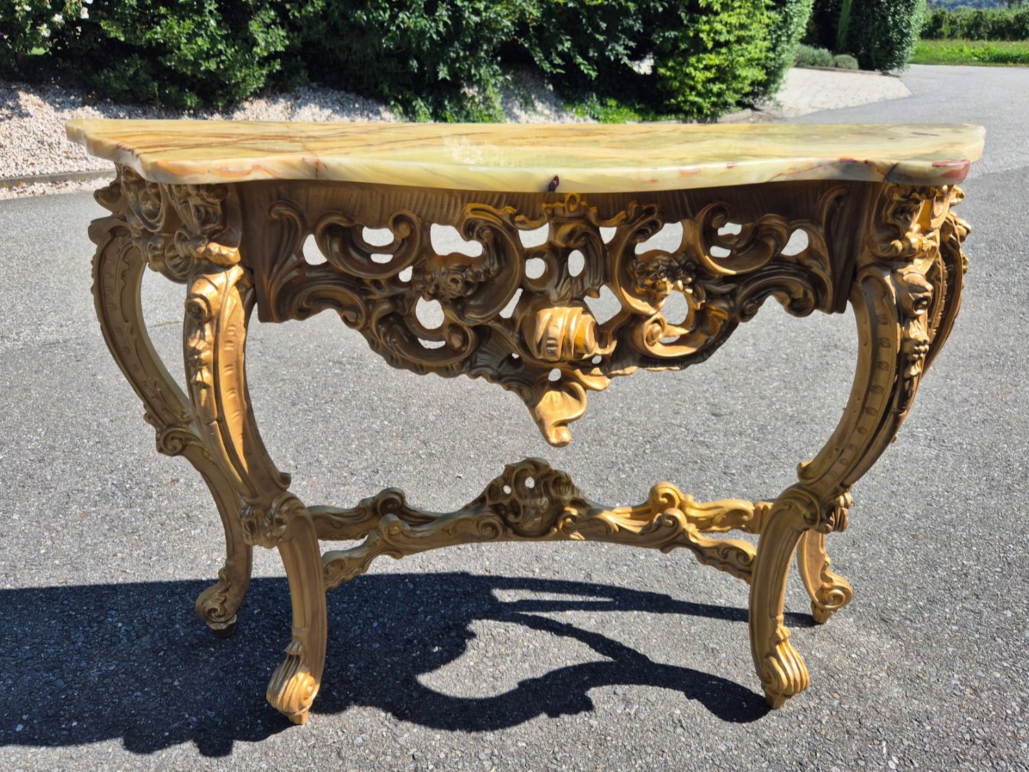 Tavoli: Console ancienne style baroque plateau marbre restaurée – Usato da Fully venduto da tameab