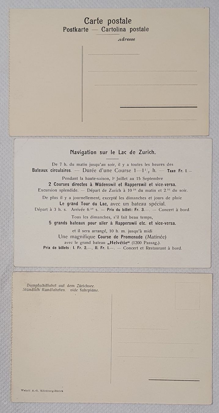 Cartoline postali: 3 Ansichtskarte Zürichsee – Usato da Kreuzlingen venduto da Rschweiz1 4