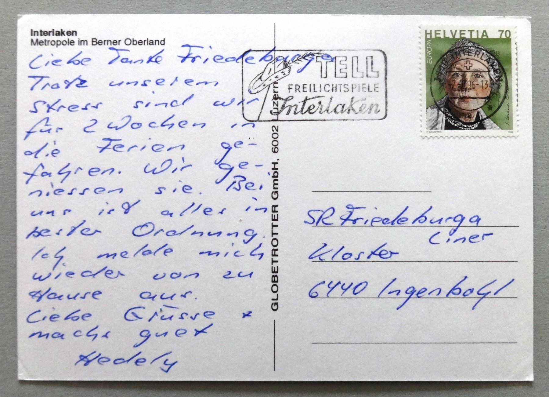 Cartes postales: Interlaken, Berner Oberland – D'occasion à Fétigny par Billy2miny 1