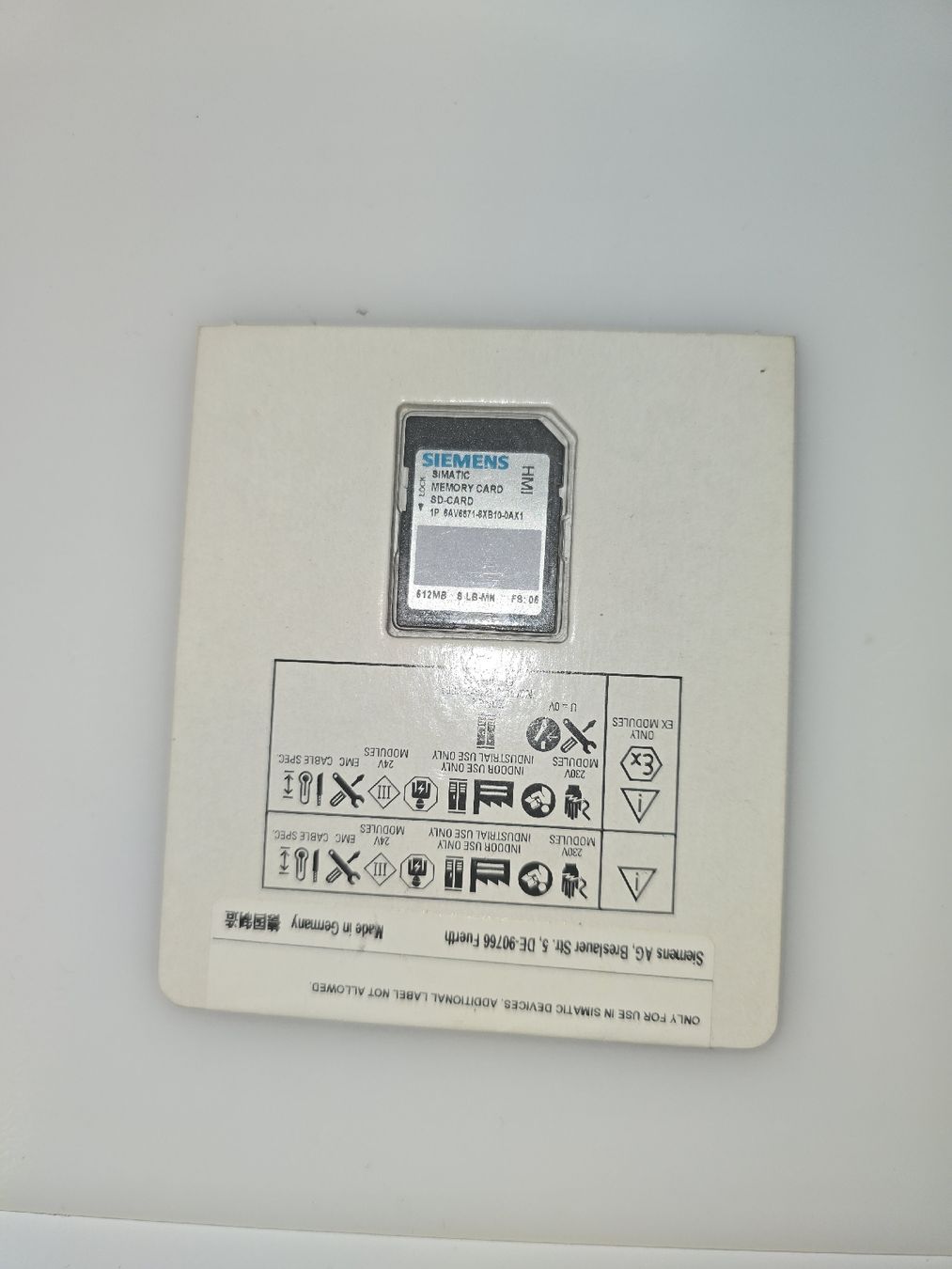 Siemens Steuerung: Siemens hmi SD card 512MB – Neu und originalverpackt aus Winterthur von luc_x8sz