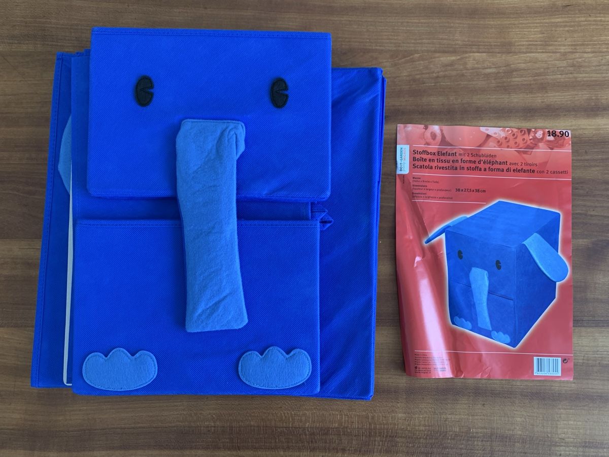 Migros Contenitori & Simili: Stoffbox Elefant mit 2 Schubladen – Nuovo e nell'imballaggio originale da Udligenswil venduto da Trisha70