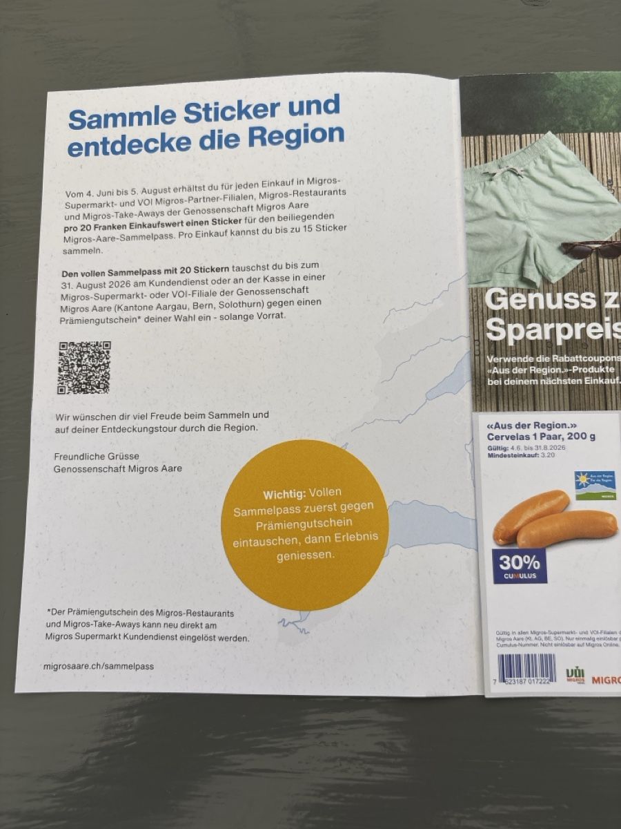 Bons: Voller Migros Aare Sammelpass – Neuf (Voir description) à Bolligen par Zaeglis 1