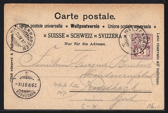 Cartoline postali: Litho Walzenhausen, Viaduct der Drahtsei – Usato da Berlin venduto da bartko-reher 1