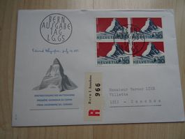 Ersttagsbrief 1. Juni 1965 Vierblock mit Abart
