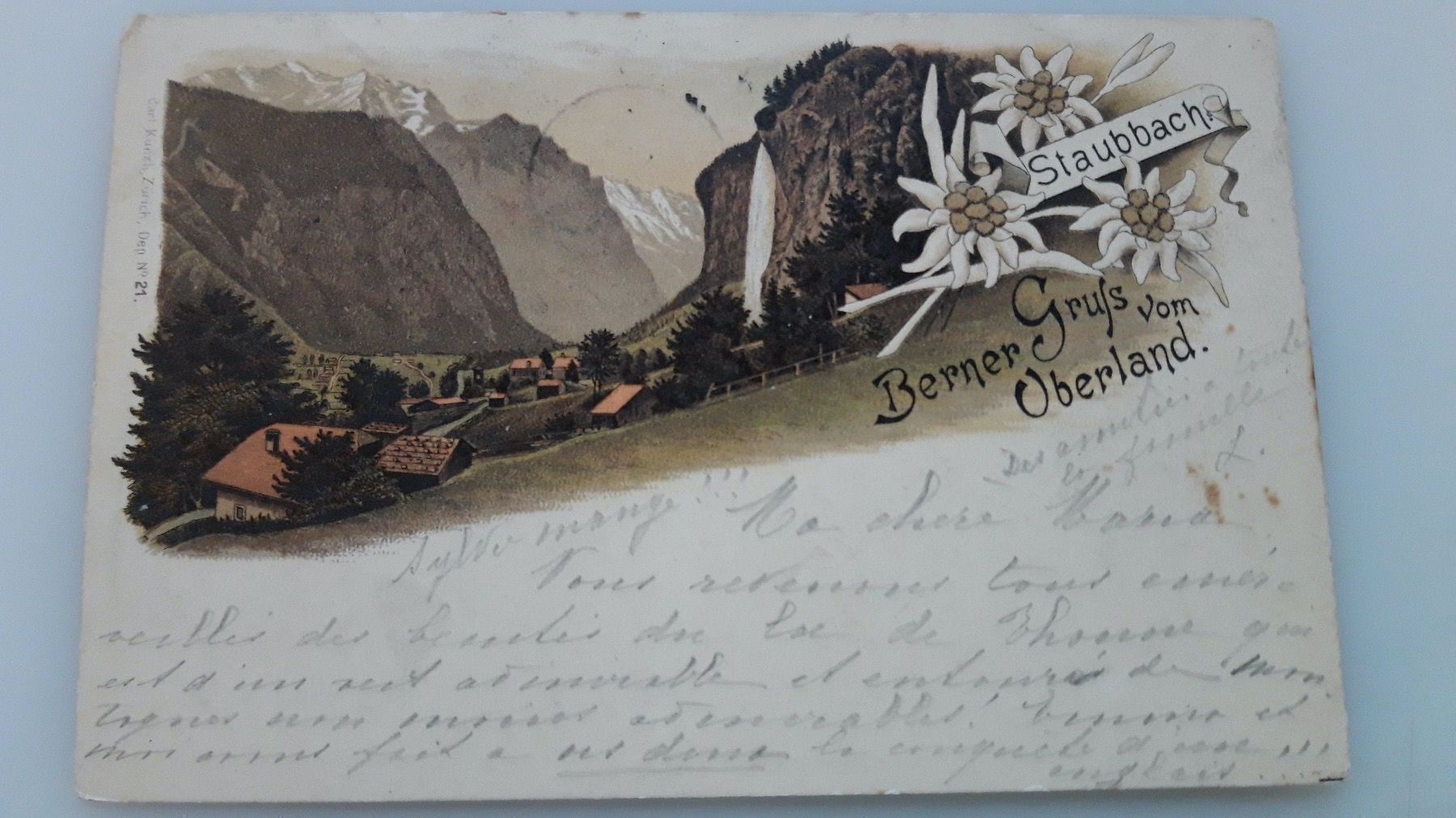Cartoline postali: Staubbach Gruss vom Berner Oberland 1898 – Usato da Sargans venduto da nicsam1815