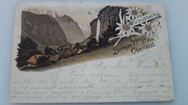 Staubbach Gruss vom Berner Oberland 1898