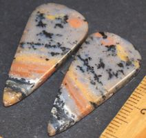 Cabochon Set L-5325 – 1 Paar Dendriten Achat je 33x16mm 38,0
