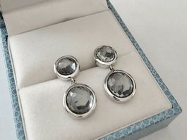 Schicke Silber 925 Ohrringe mit Bergkristall - NEU