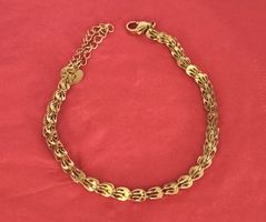 Edelstahlarmband 18K vergoldet, spezielles Gliederdesign 