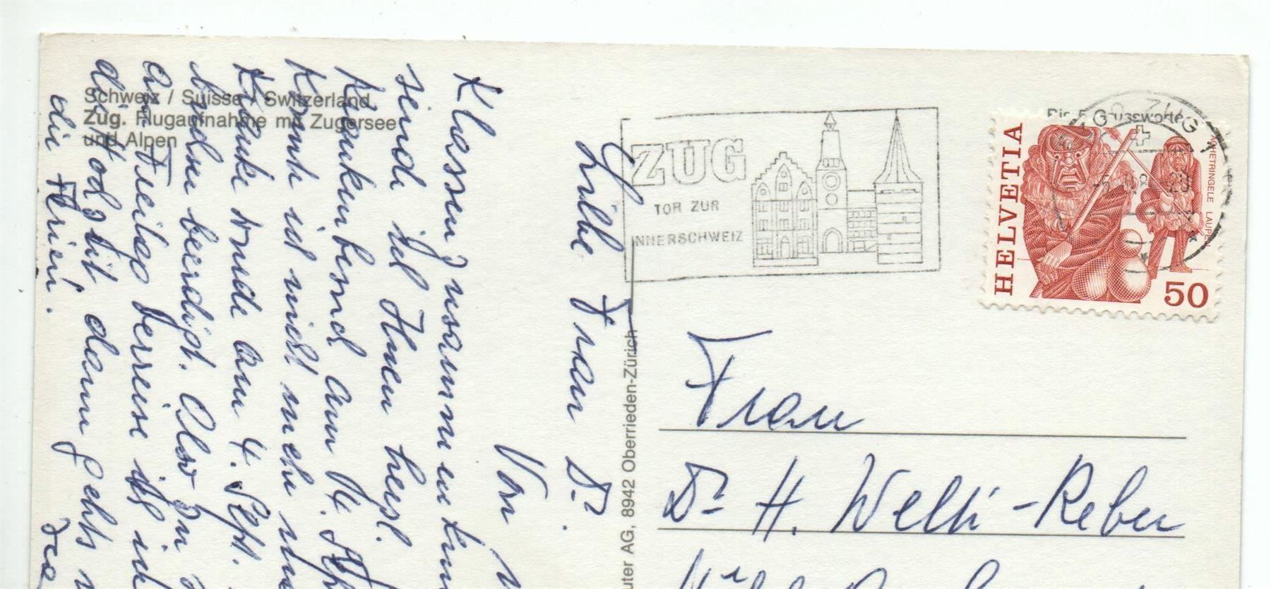 Cartes postales: ZUG Flugaufnahme – D'occasion à Jona par philajona 1